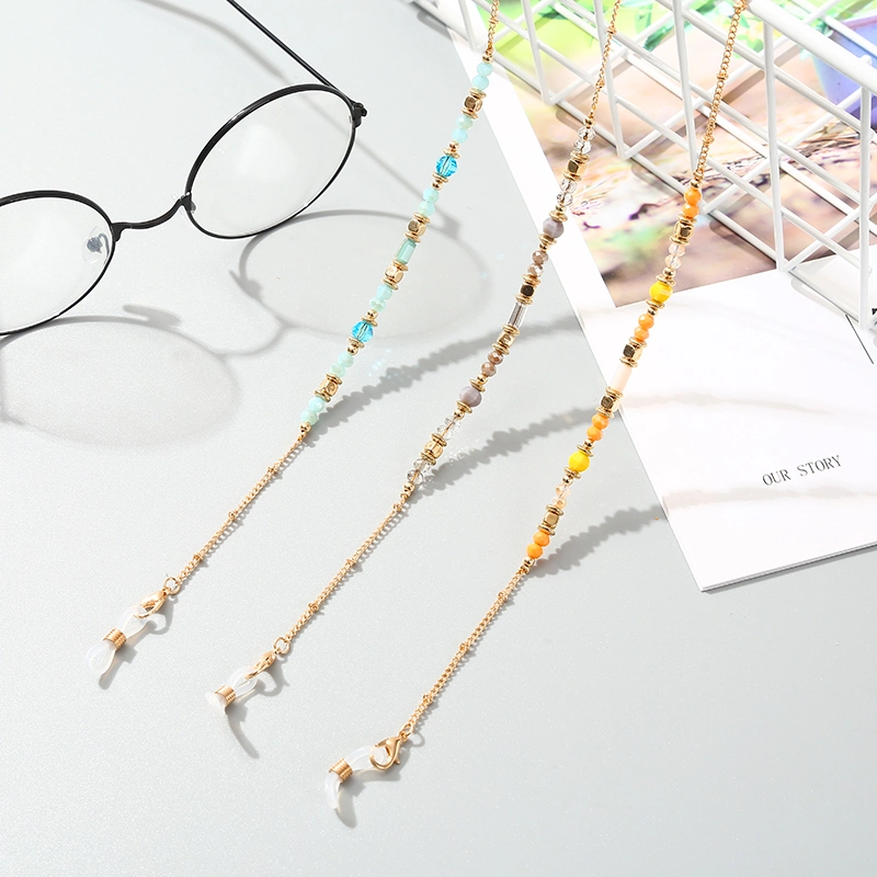 Fashionable Colorful Stone Sunglasses Chain Bead Glasses Chain Glass Chain Eyewear Accessories