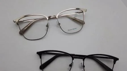 Klassische Augenbrauenform, passt zu jedem Anlass. Unisex Bm008 optische Metallbrille