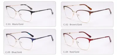 Kundenspezifische, hochwertige, trendige Brillengestelle aus Acetat-Metall für Damen