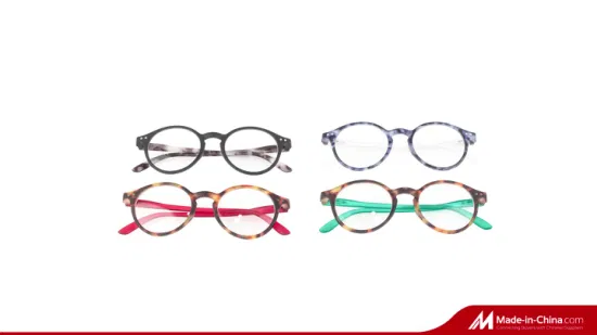 Modische, individuelle, Unisex-PC-Brille, optische Lesebrille mit Demi-Top-Aufdruck